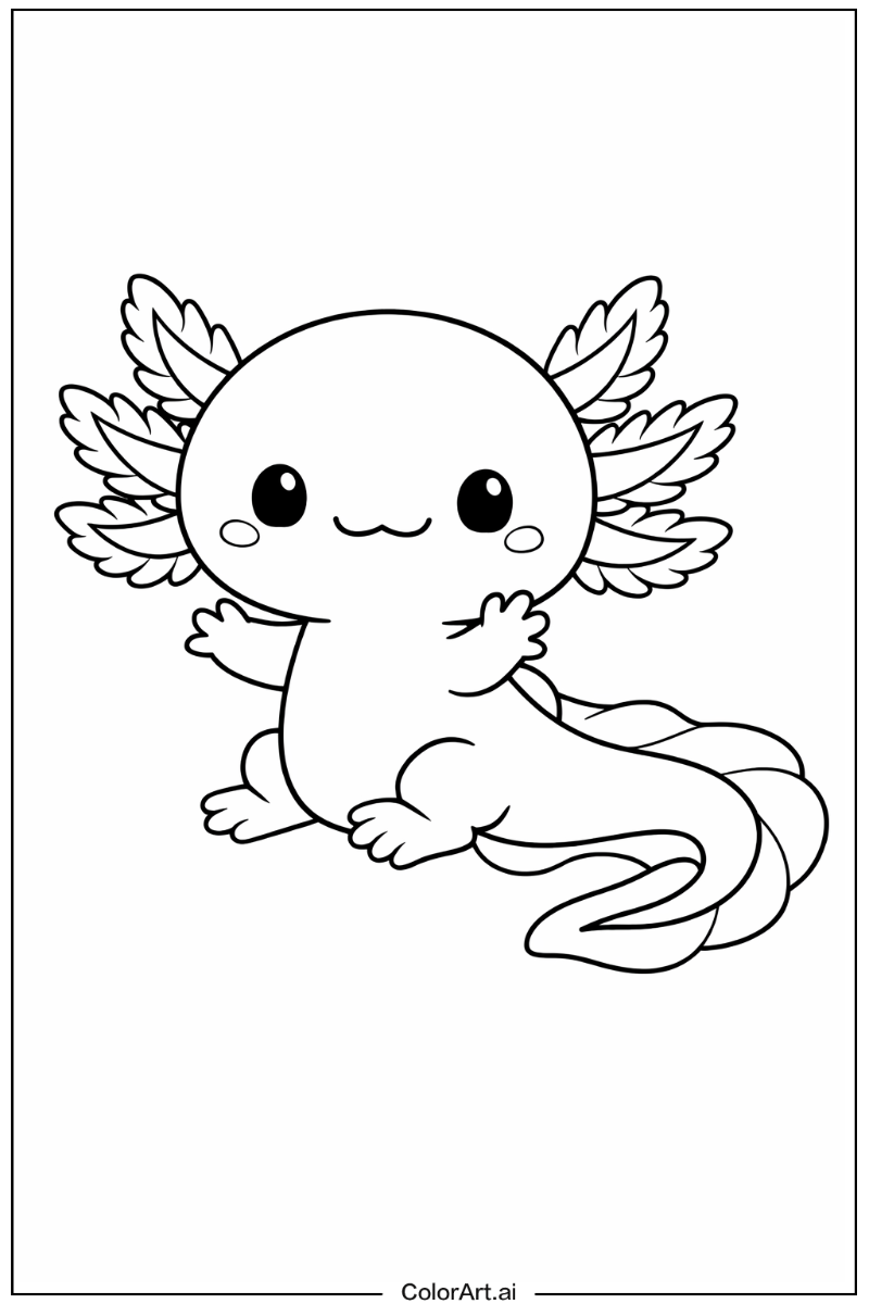 Cute cartoon axolotl Axolotl 2