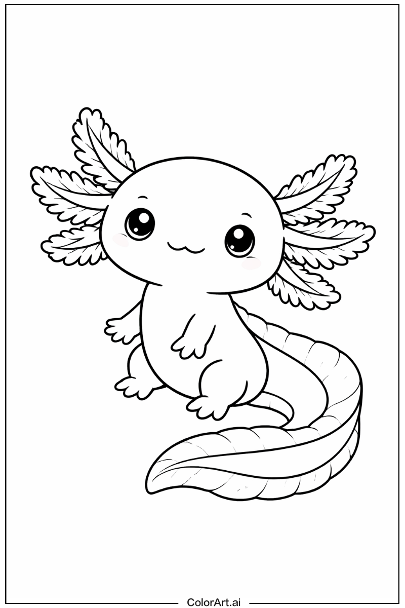Cute cartoon axolotl Axolotl