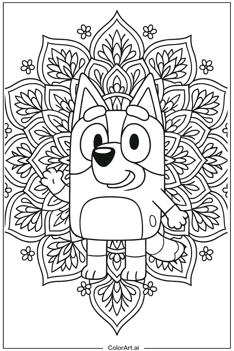 Bluey Mandala Style 2