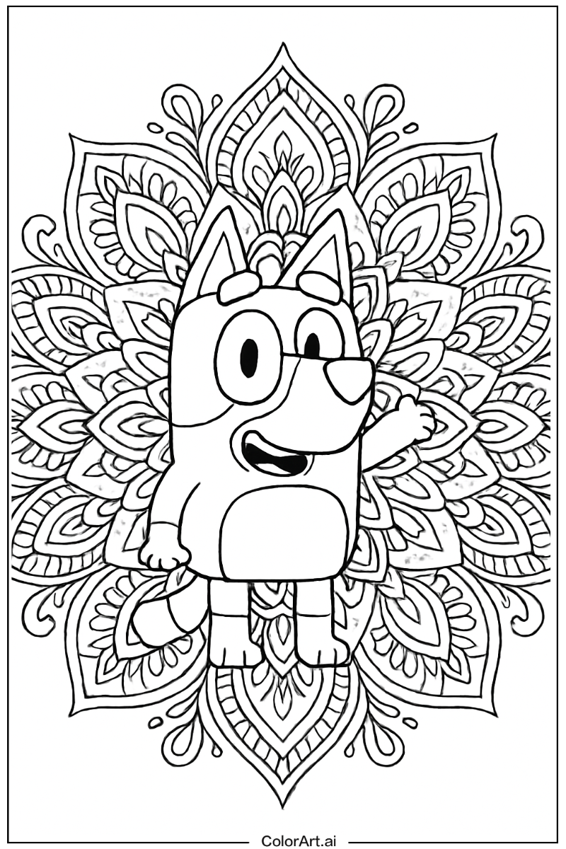 Bluey Mandala Style