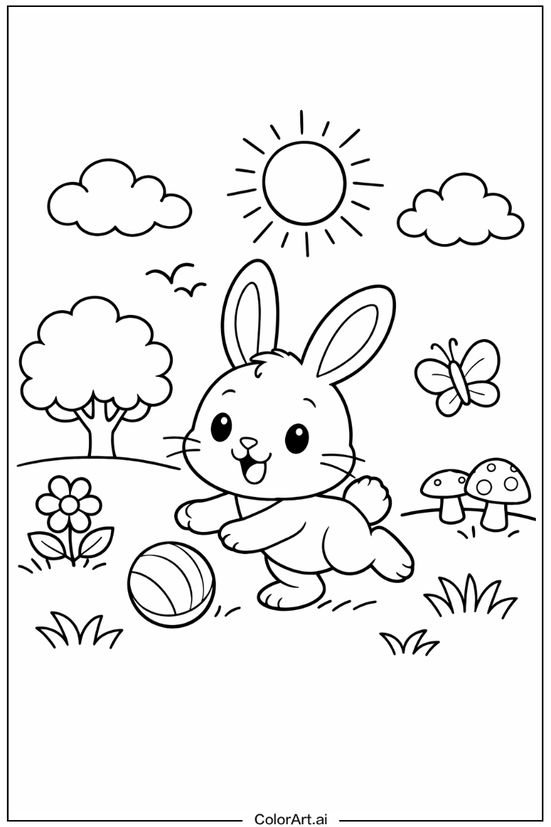 Bunny Playing Outside 2