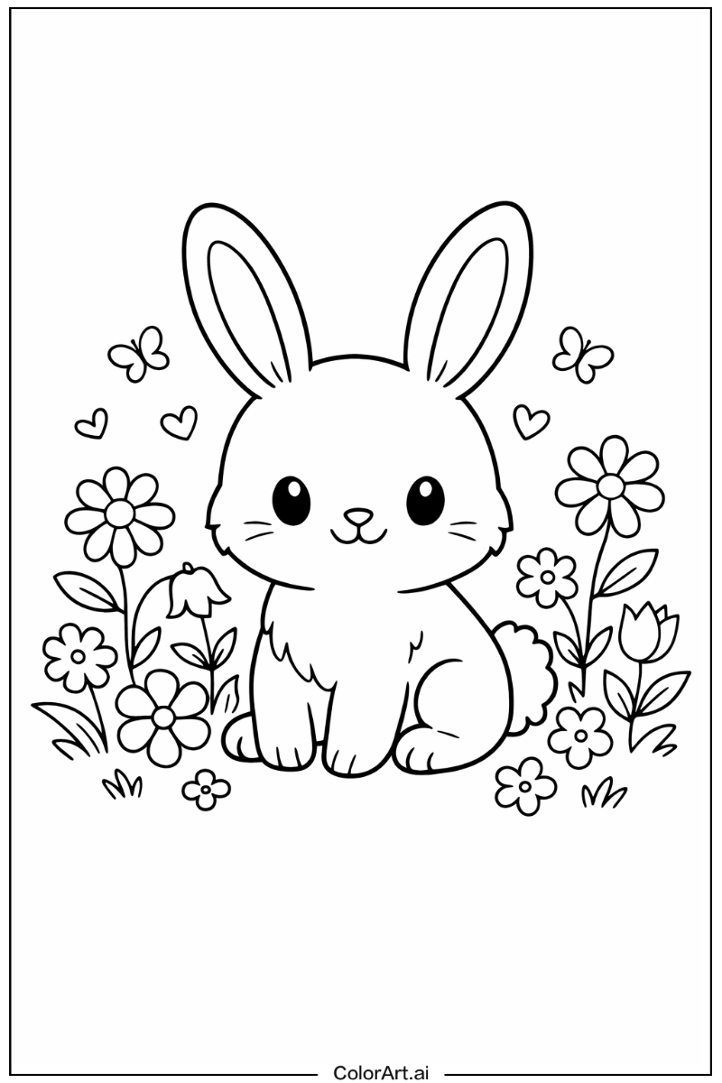 Bunny with Flowers 2