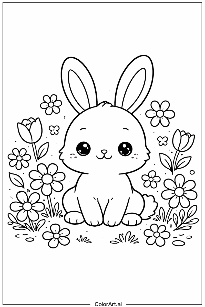Bunny with Flowers 3