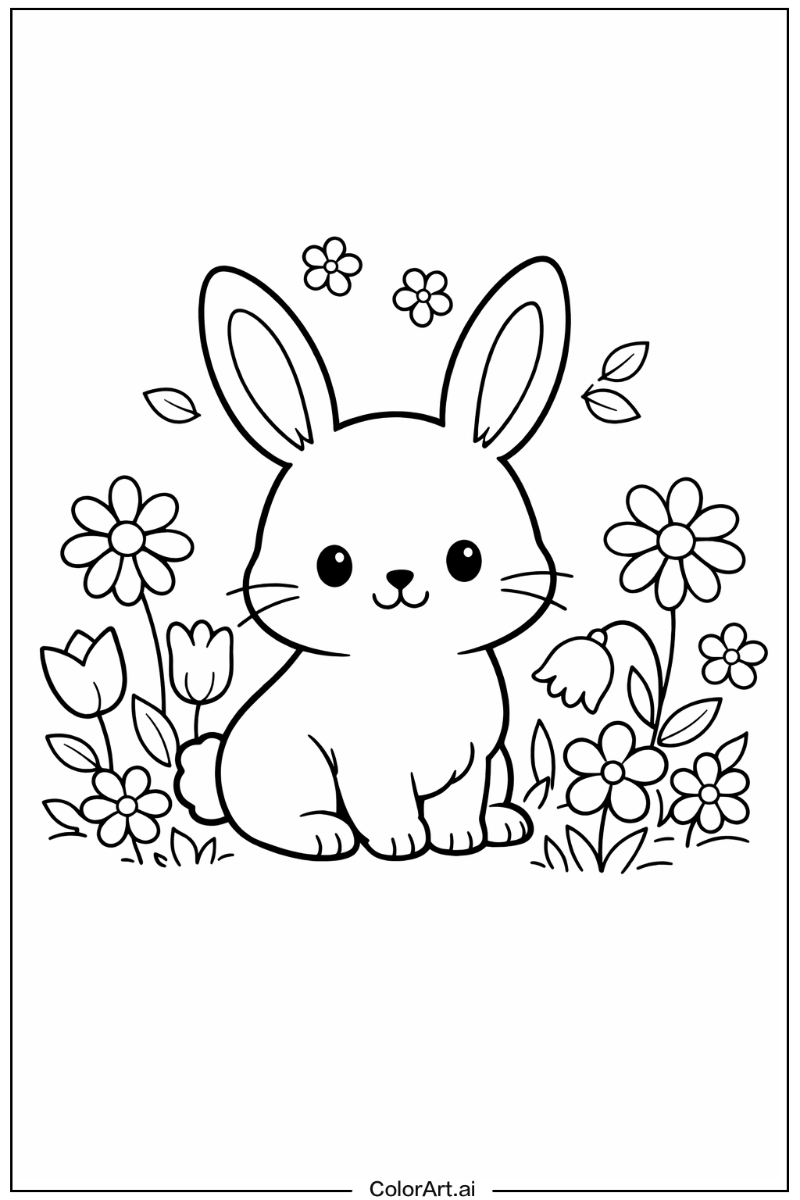 Bunny with Flowers 4