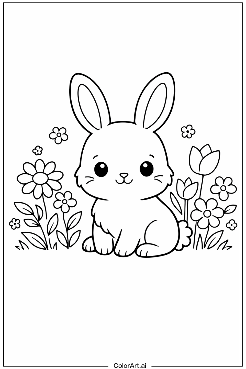 Bunny with Flowers 5