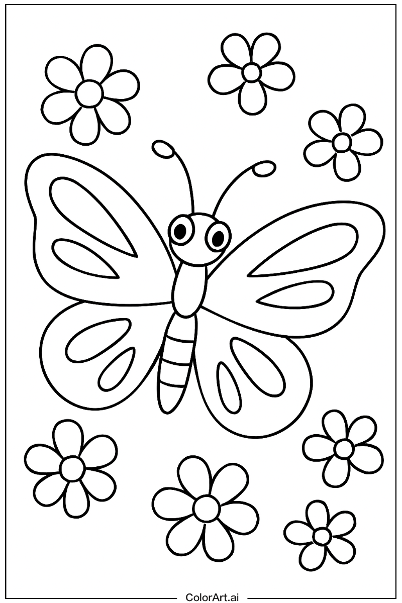 butterfly with Flowers 3