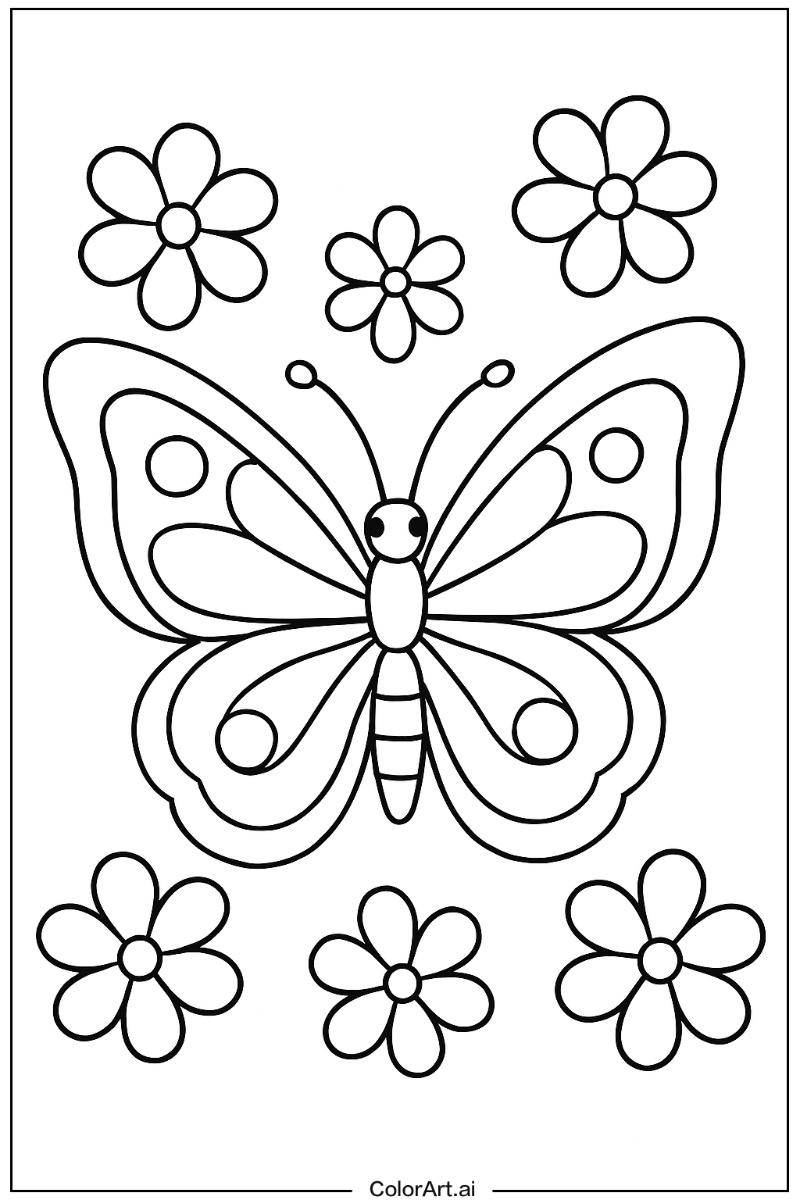 butterfly with Flowers