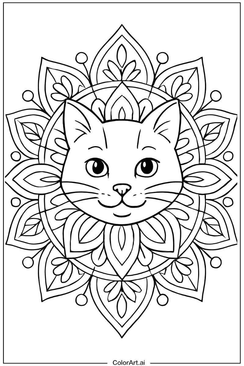 Cat Mandala Style 4