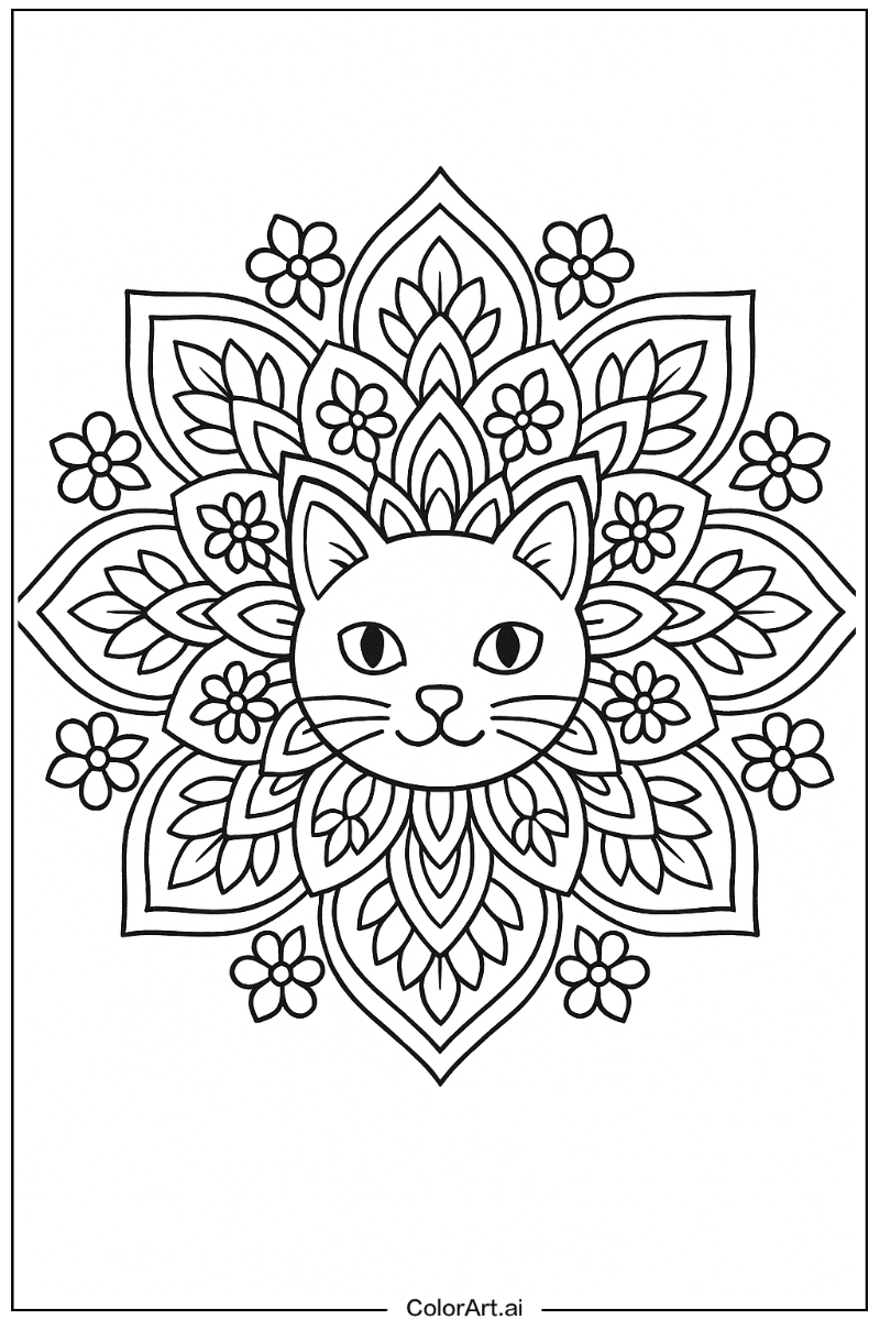 Cat Mandala Style 5