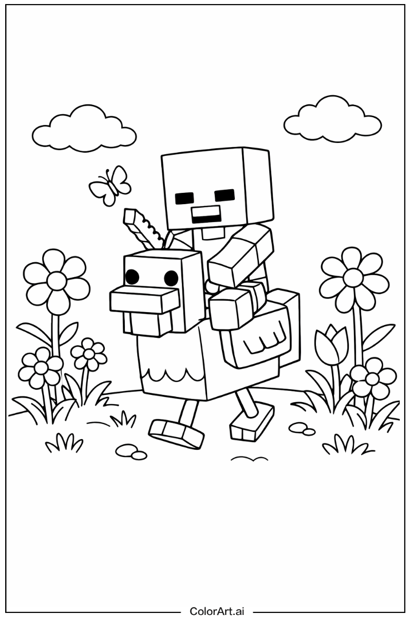 18개의 무료 치킨 조키 색칠 페이지