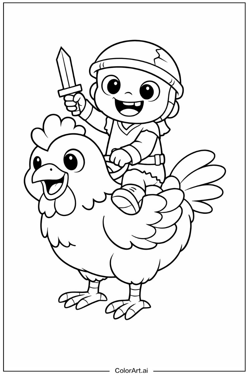 Happy chicken jockey Portrait 2