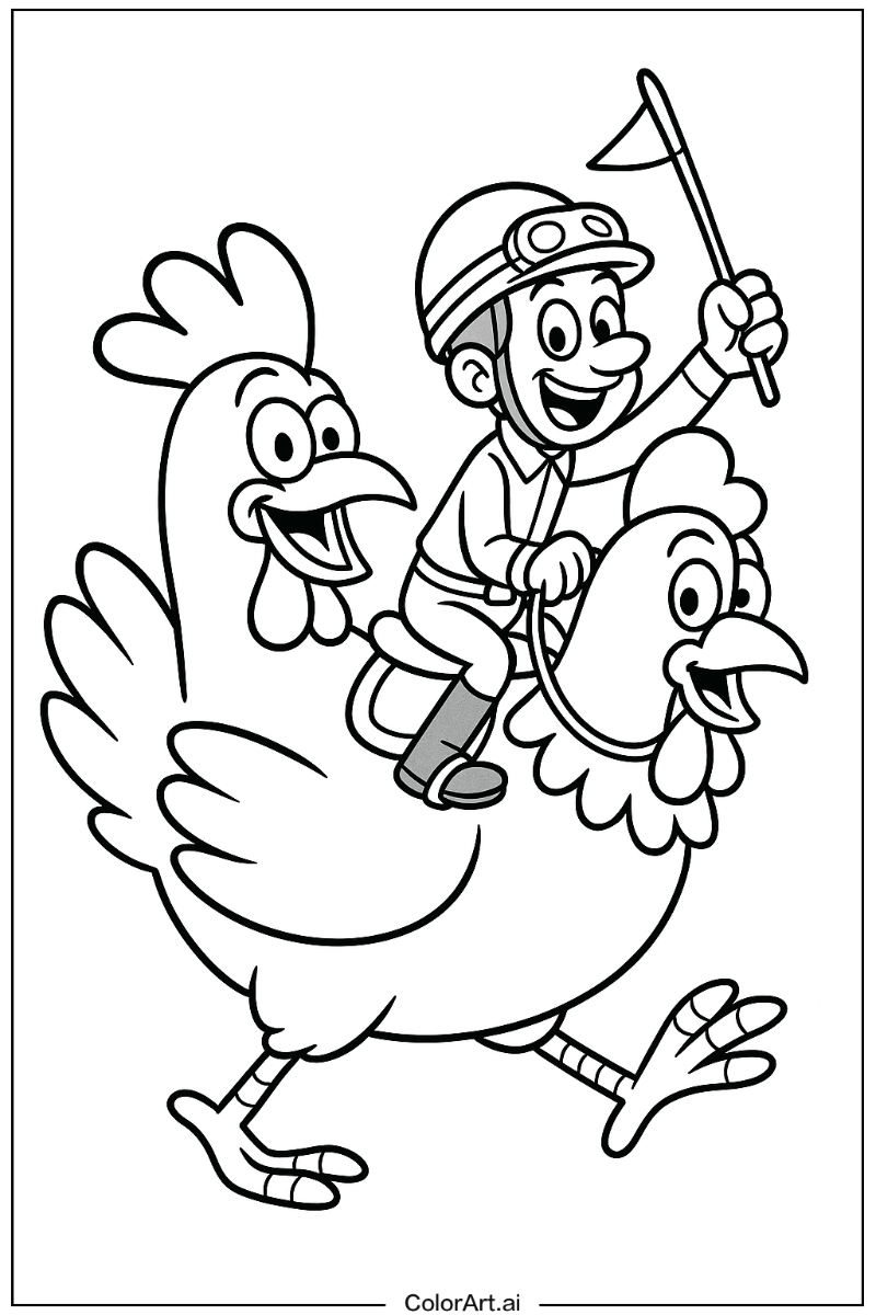chicken jockey Cartoon Fun 2