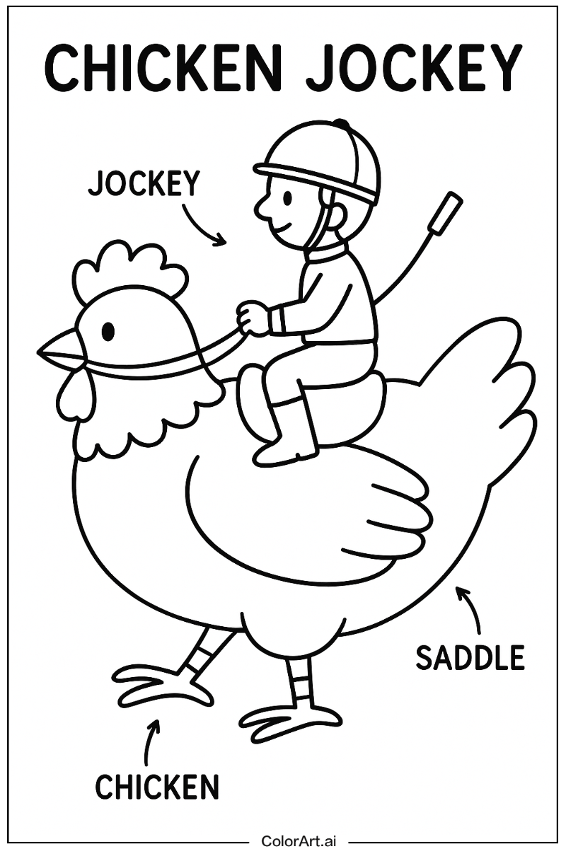 chicken jockey Educational Art 2