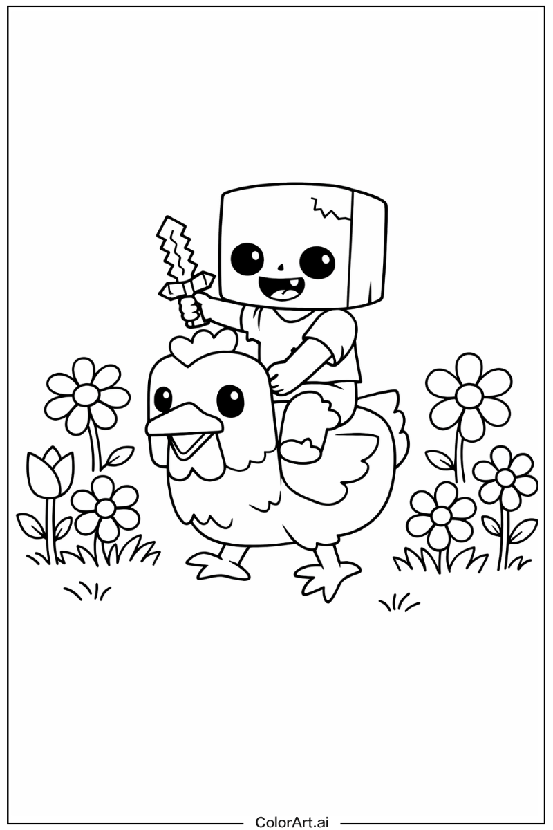 chicken jockey with Flowers 2