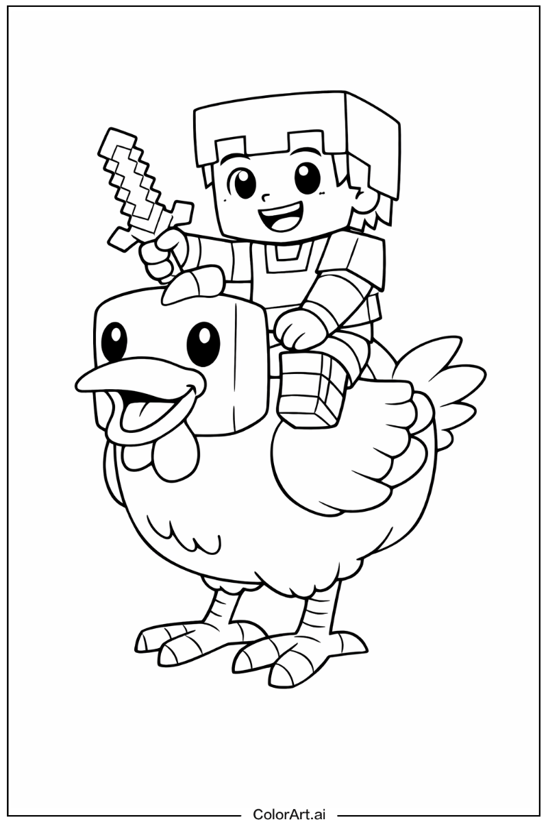Happy chicken jockey Portrait