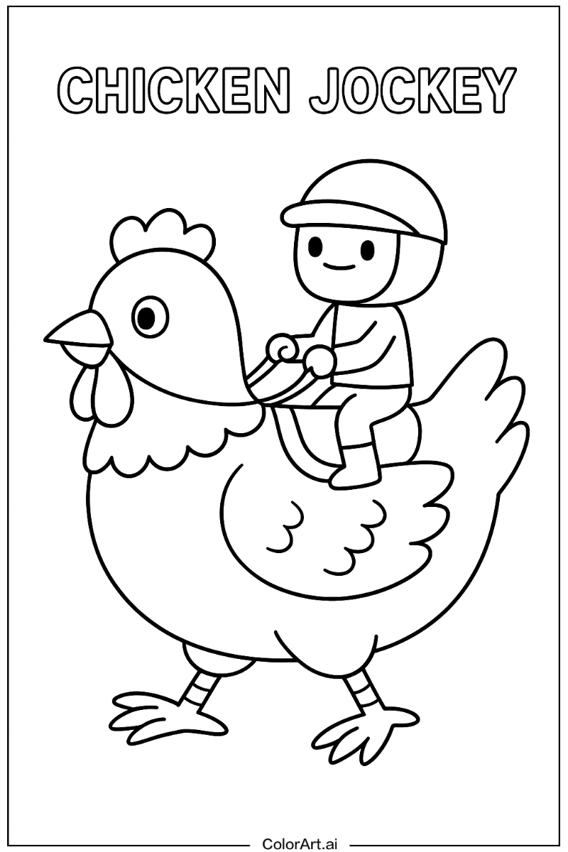 chicken jockey Educational Art