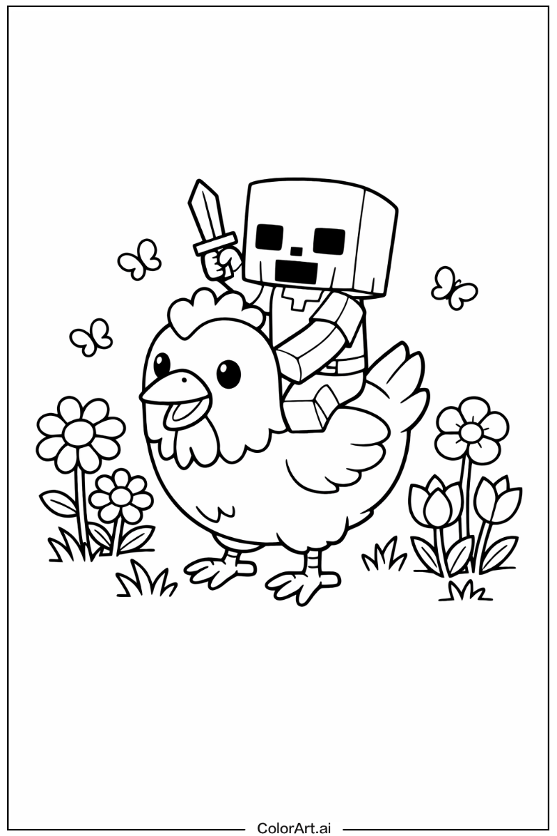 chicken jockey with Flowers