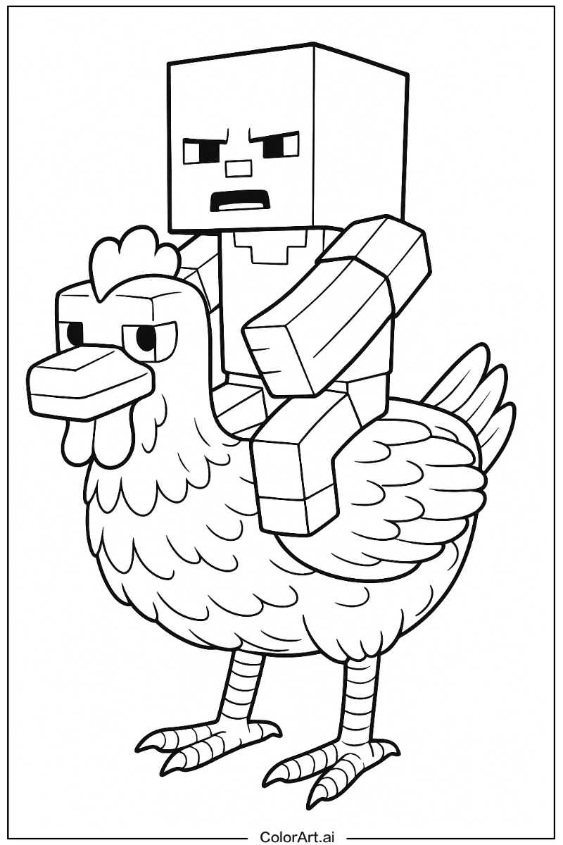 chicken jockey Realistic Style