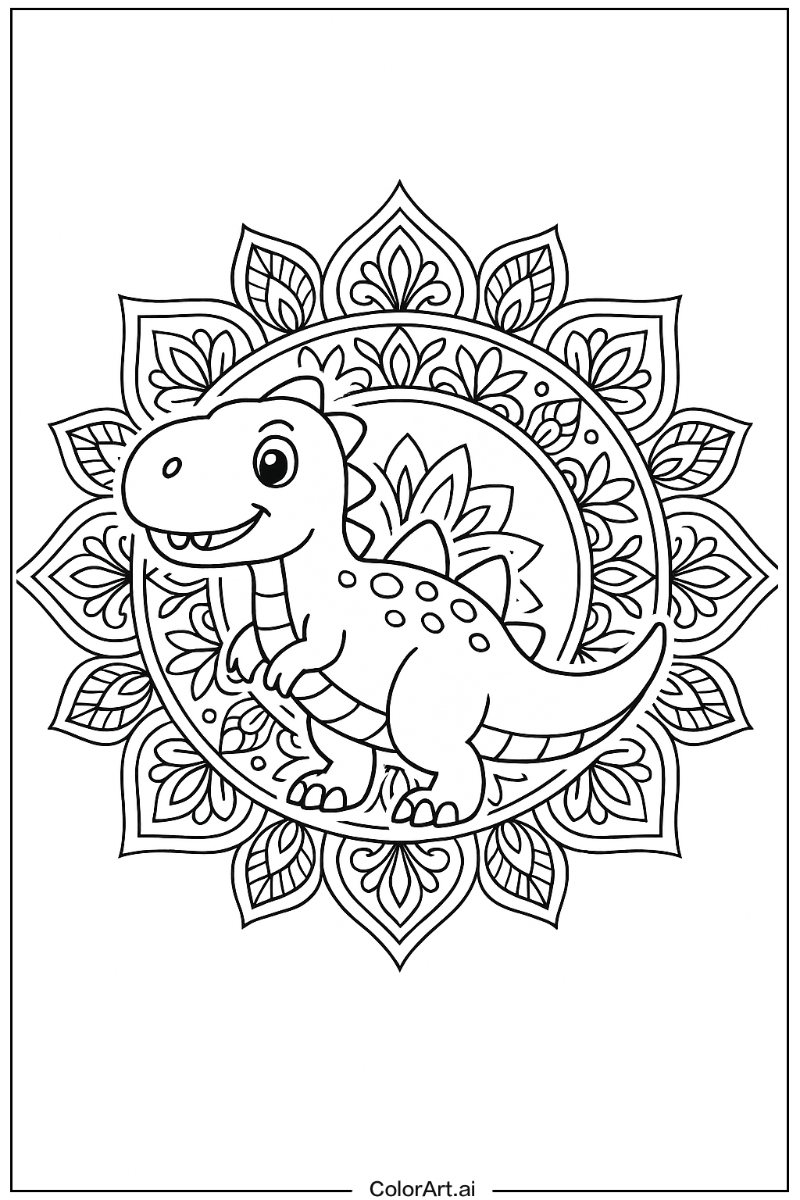 Dinosaur Mandala Style 2