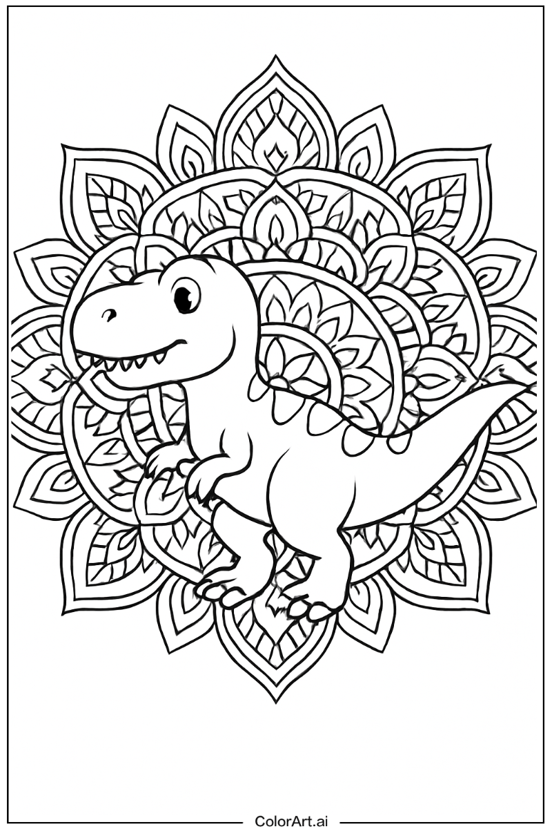 Dinosaur Mandala Style 3