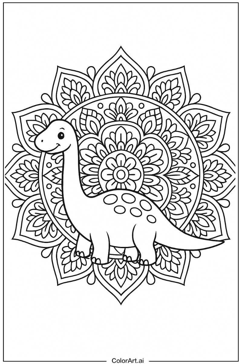 Dinosaur Mandala Style 4