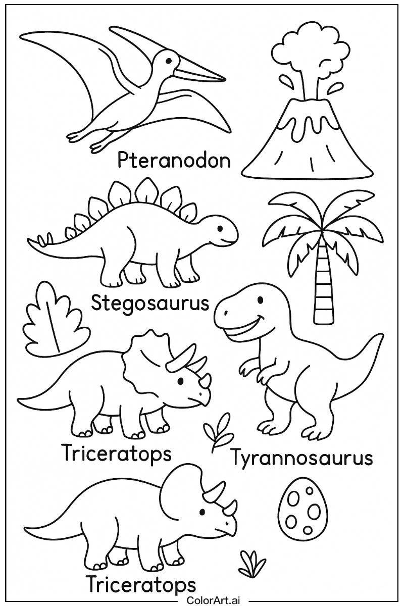 Dinosaur Educational Art