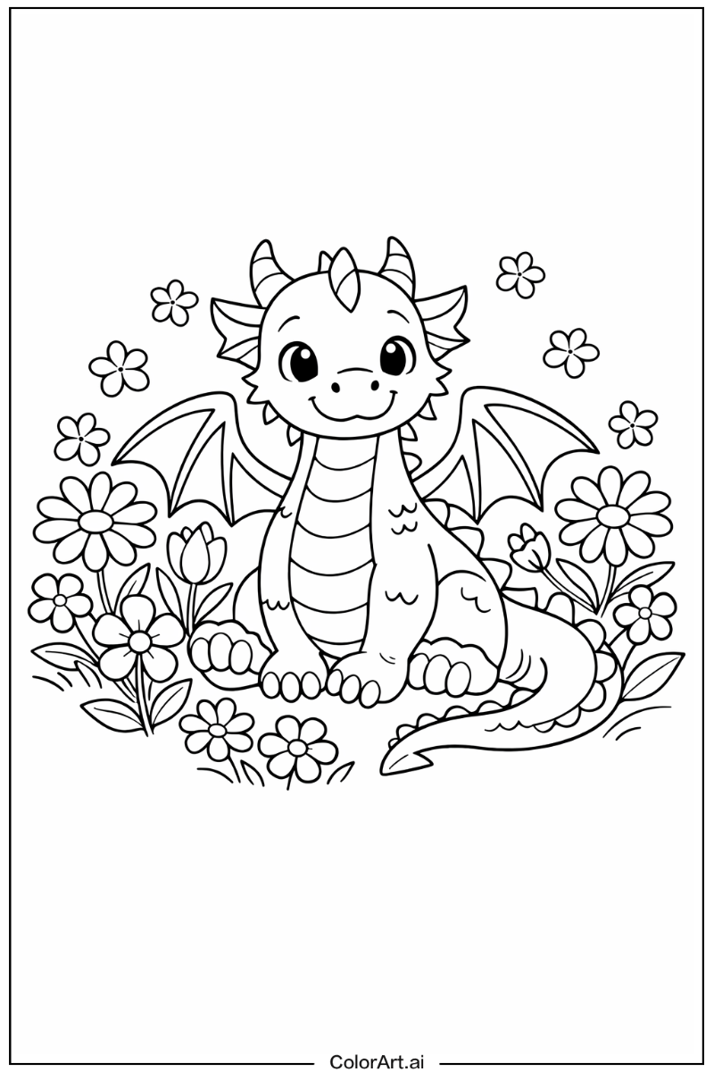 花と一緒のドラゴン3