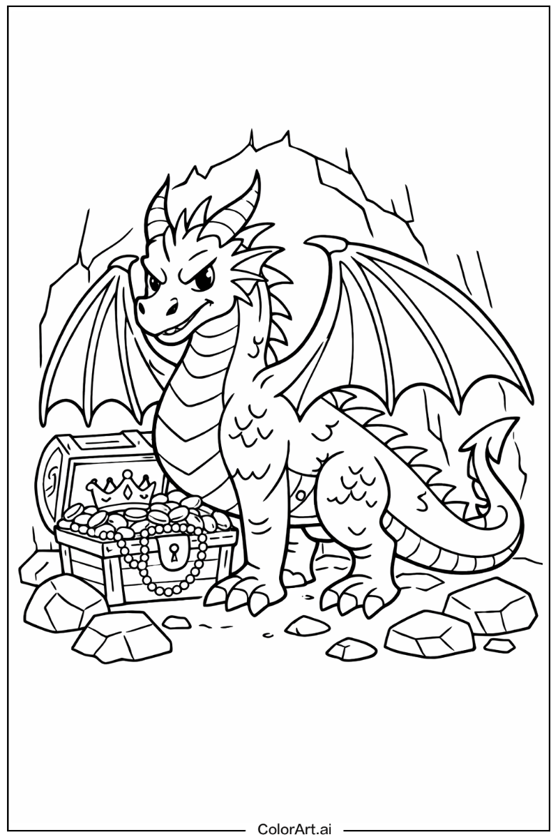 dragon Guarding a Hidden Treasure