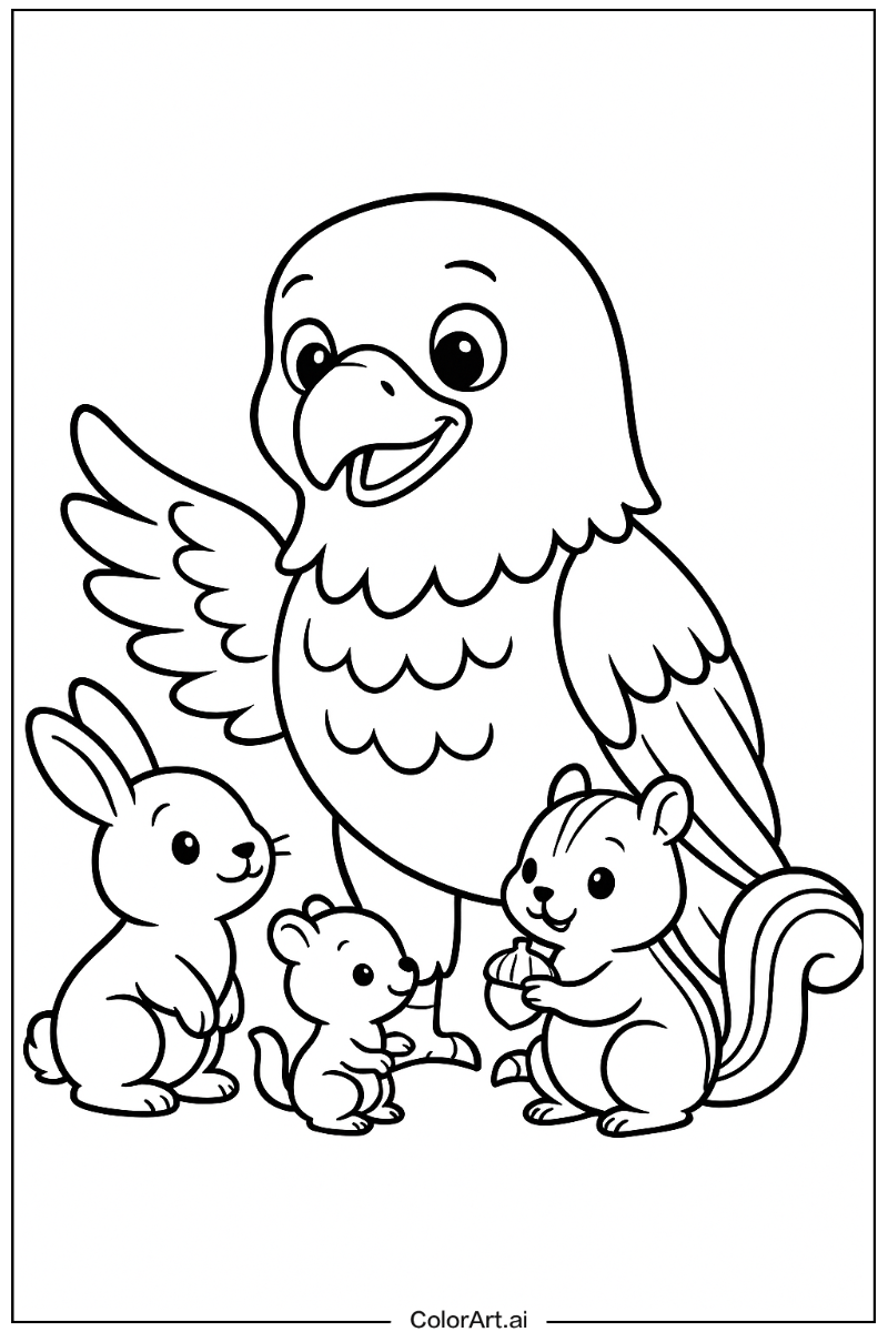 Whimsical Eagle Friends