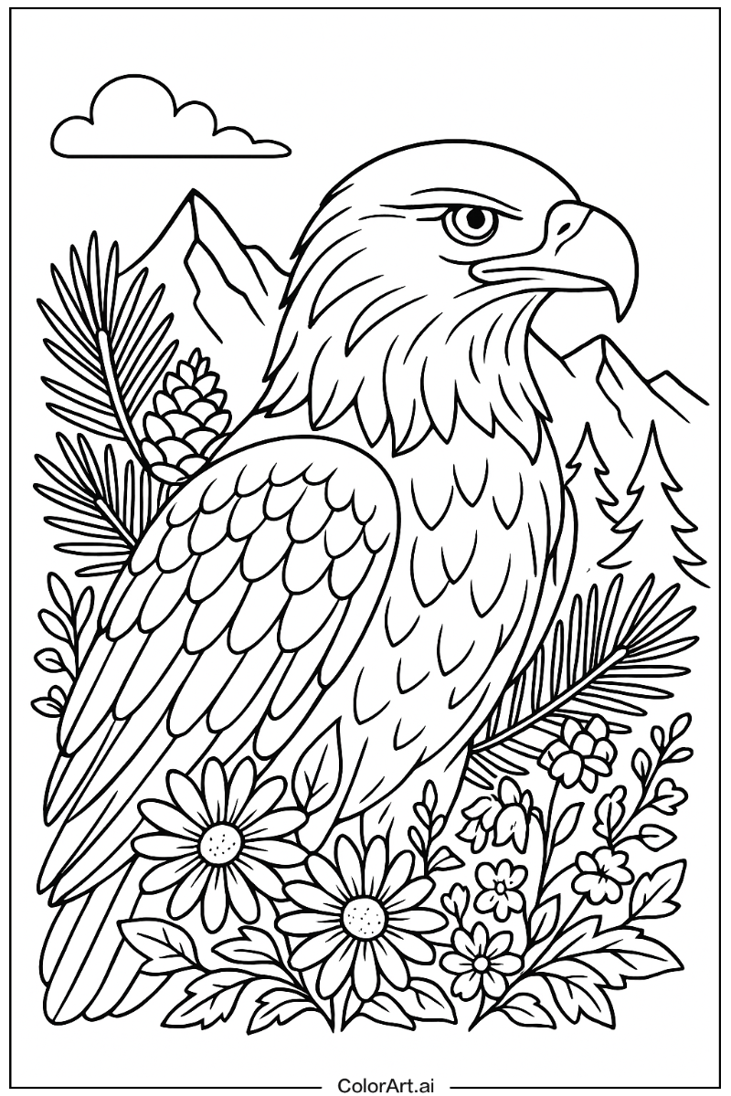 Eagle and Pine Forest