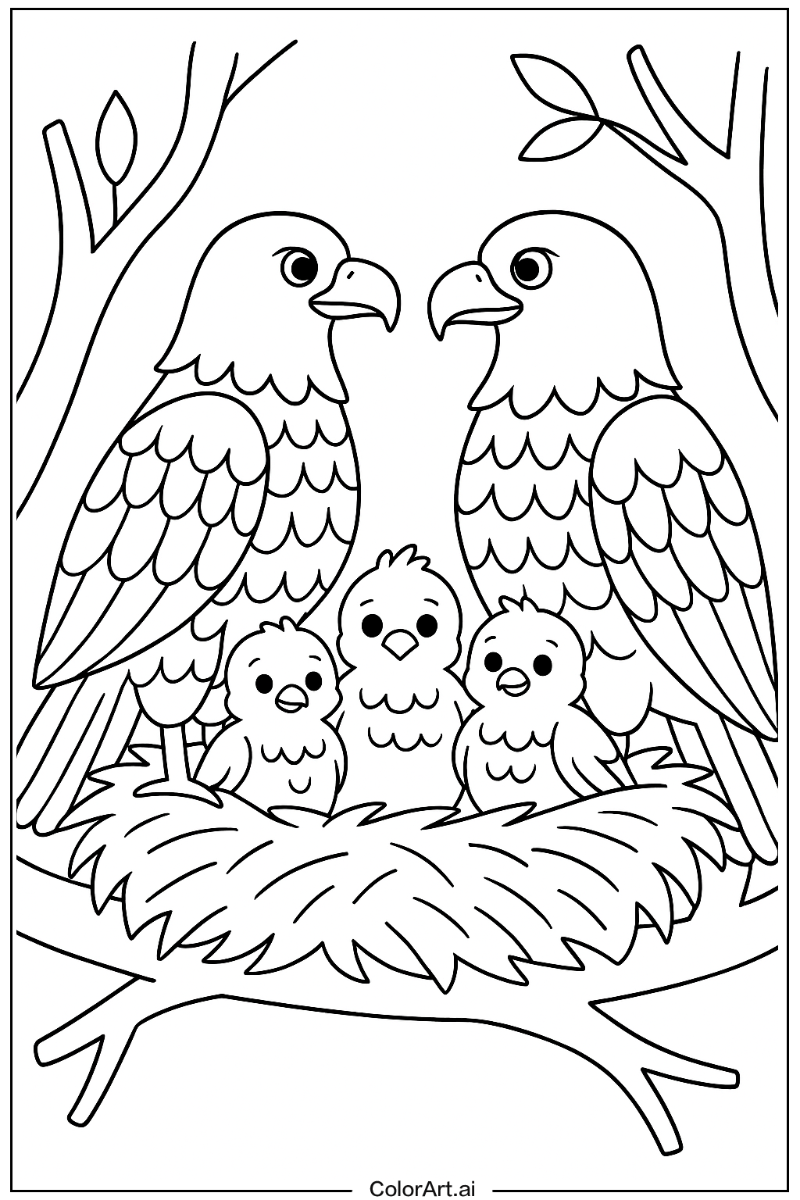Nesting Eagle Family