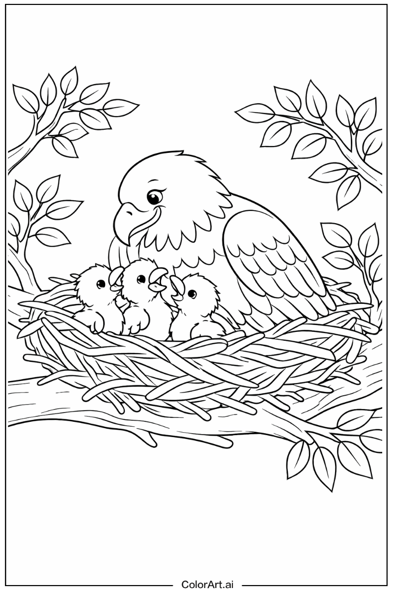 eagle Nesting in a Tree