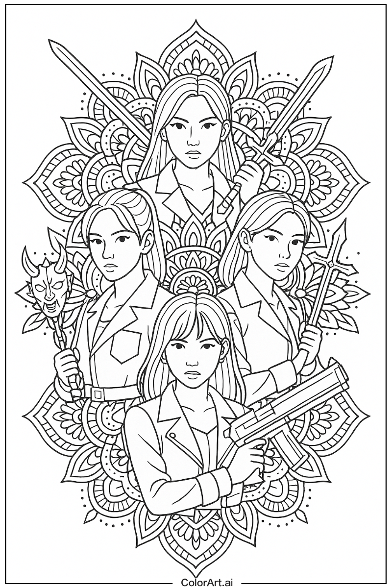 Kpop demon hunters Mandala Style 3