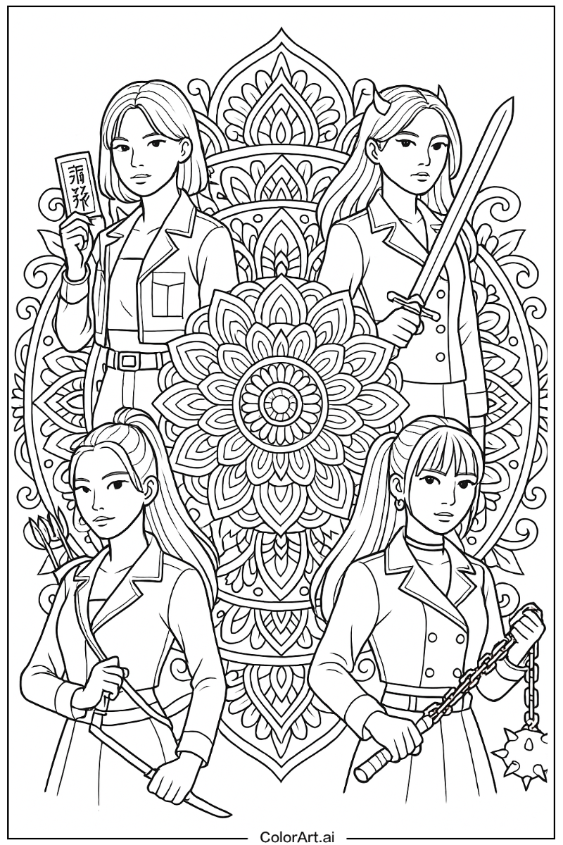 Kpop demon hunters Mandala Style