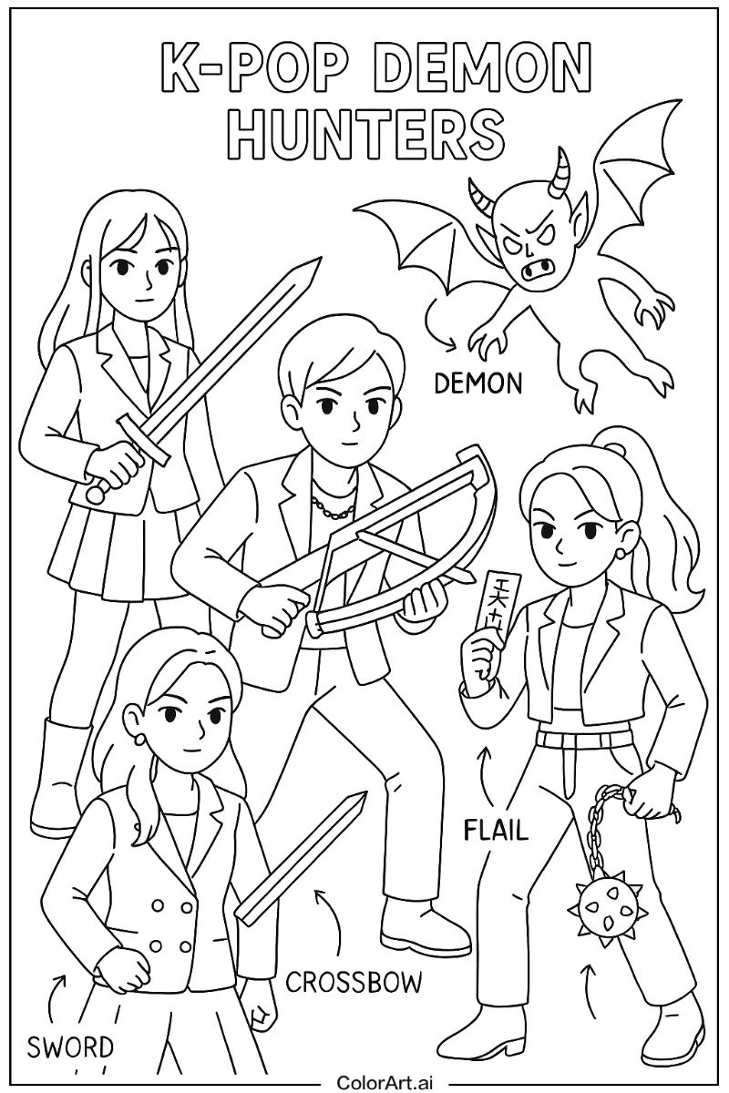 Kpop demon hunters Educational Art