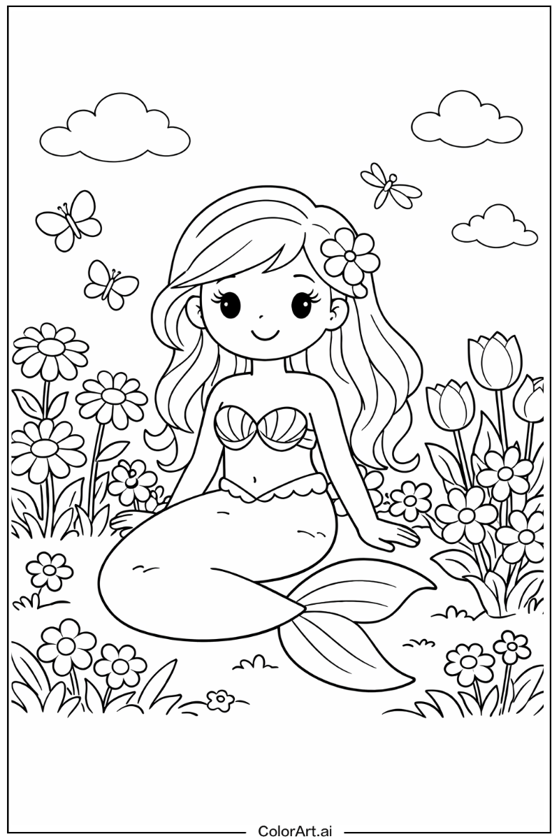 mermaid in a Garden