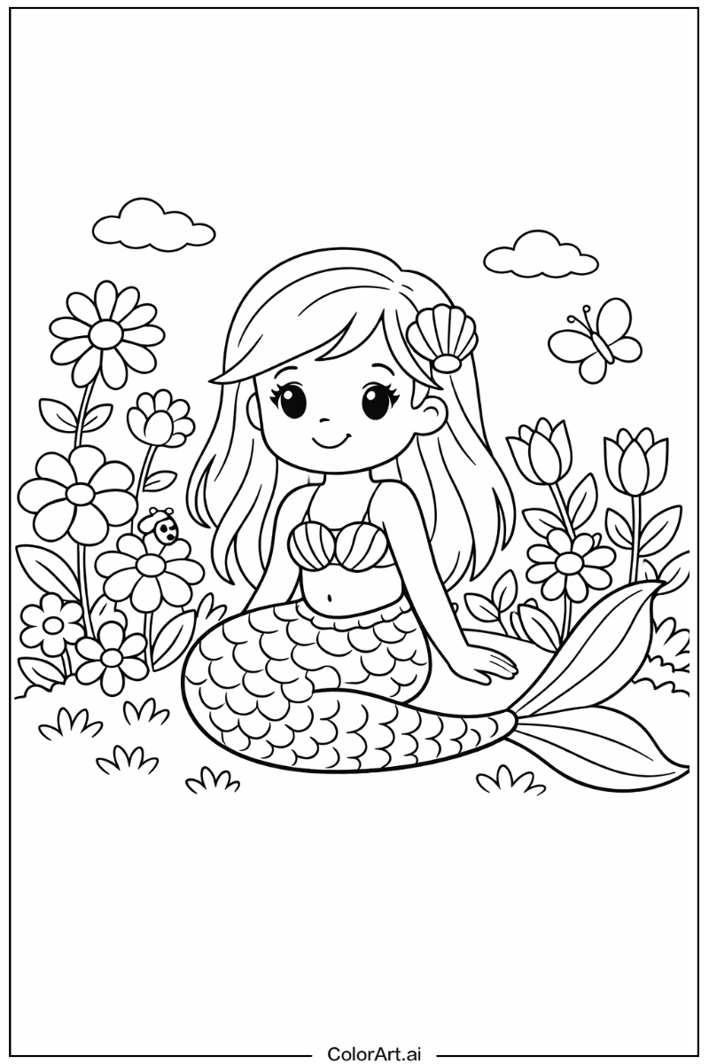 mermaid in a Garden 2