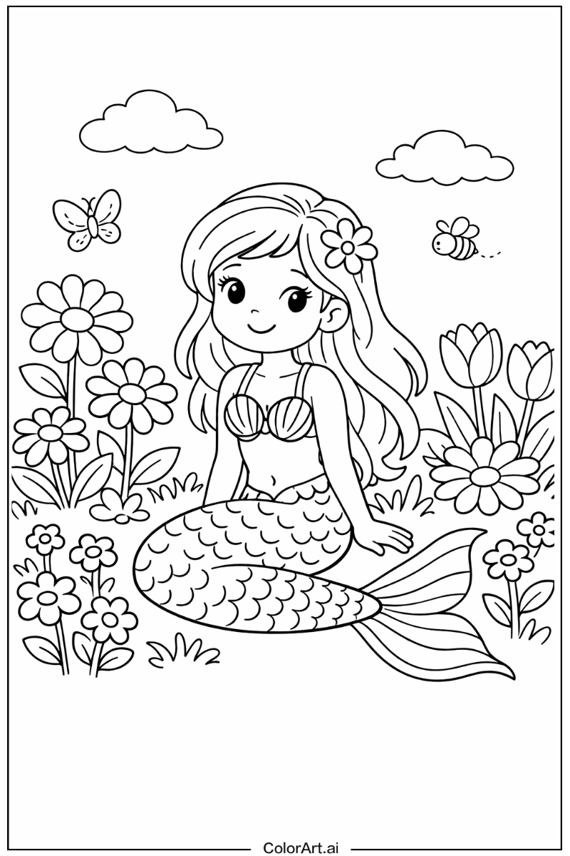 Mermaid in a Garden 2