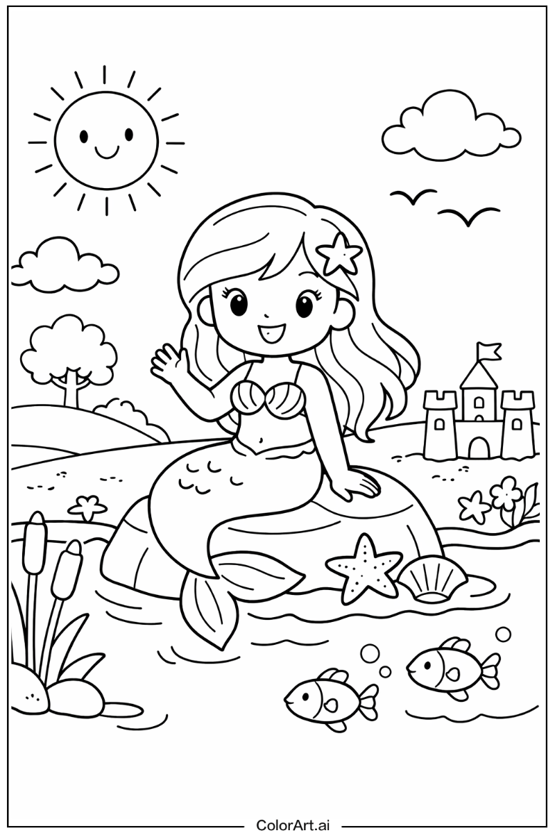 Mermaid Playing Outside 2