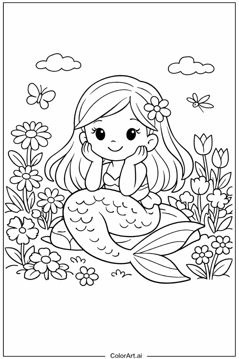mermaid in a Garden 3