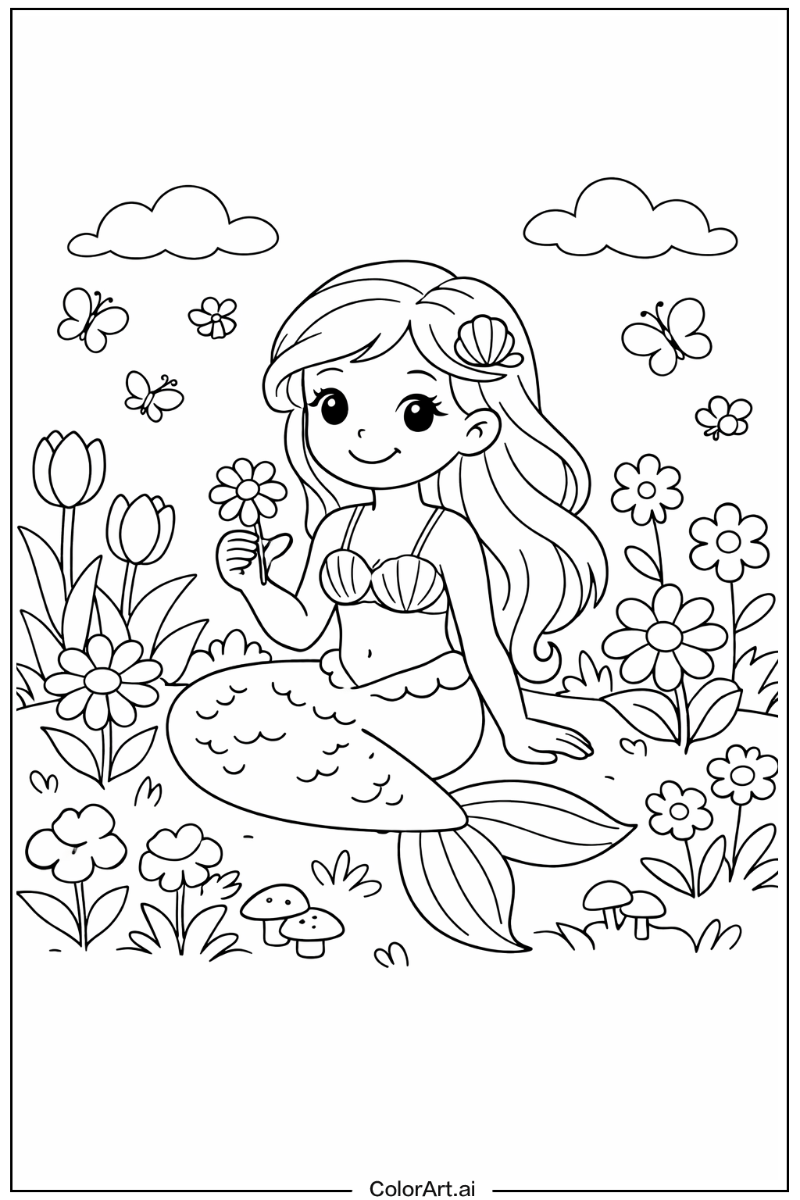 Mermaid in a Garden 3