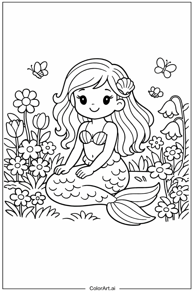 Mermaid in a Garden 4
