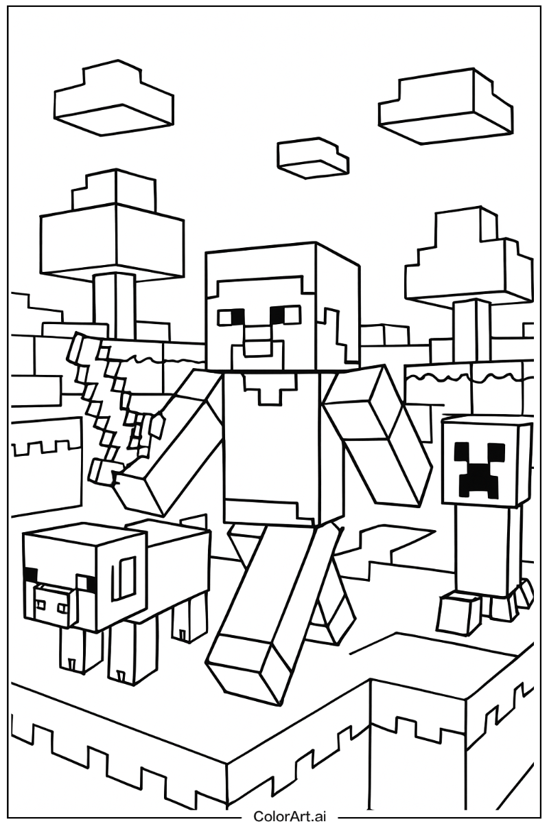 32 Free Minecraft Coloring Pages