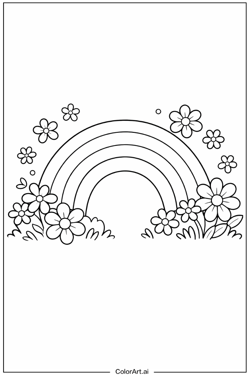 Rainbow with Flowers 2