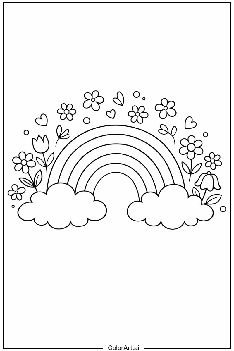 Rainbow with Flowers 3