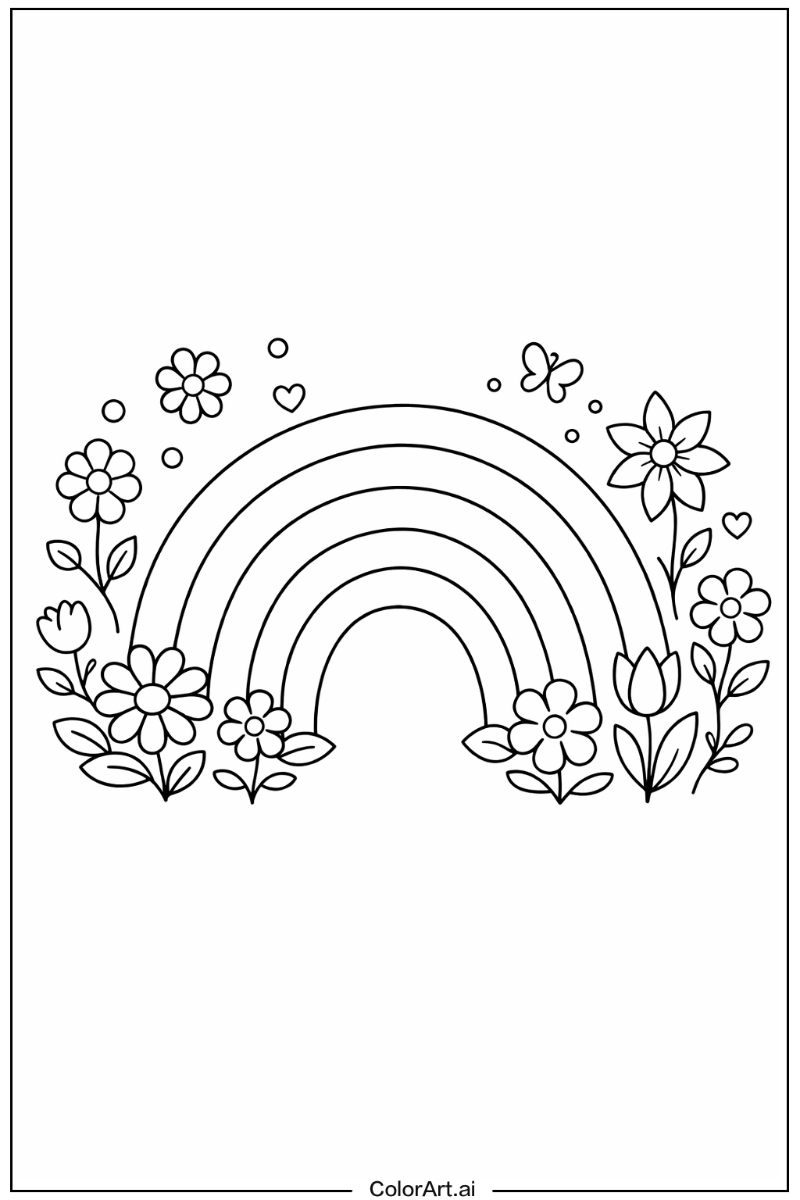 Rainbow with Flowers 3