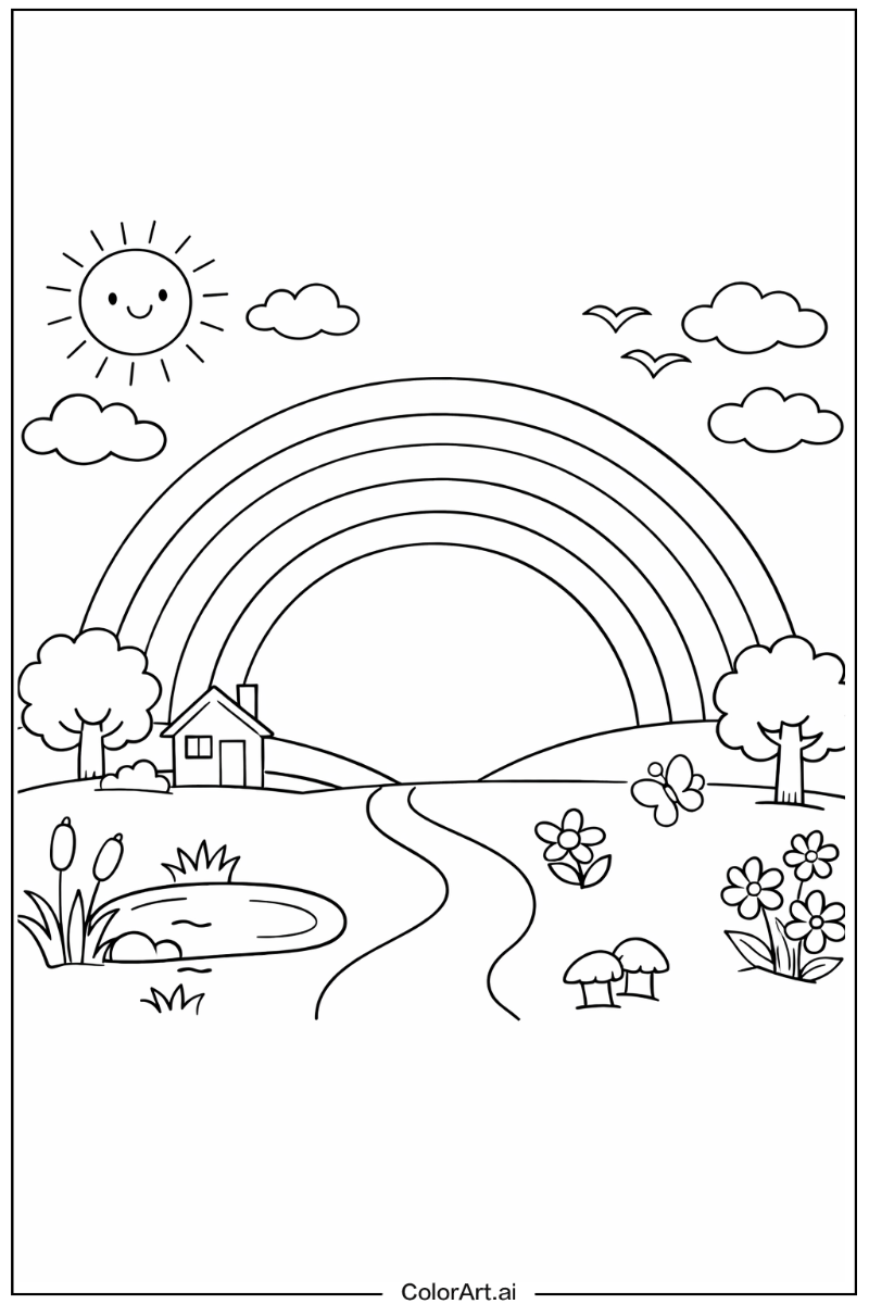 Rainbow Playing Outside