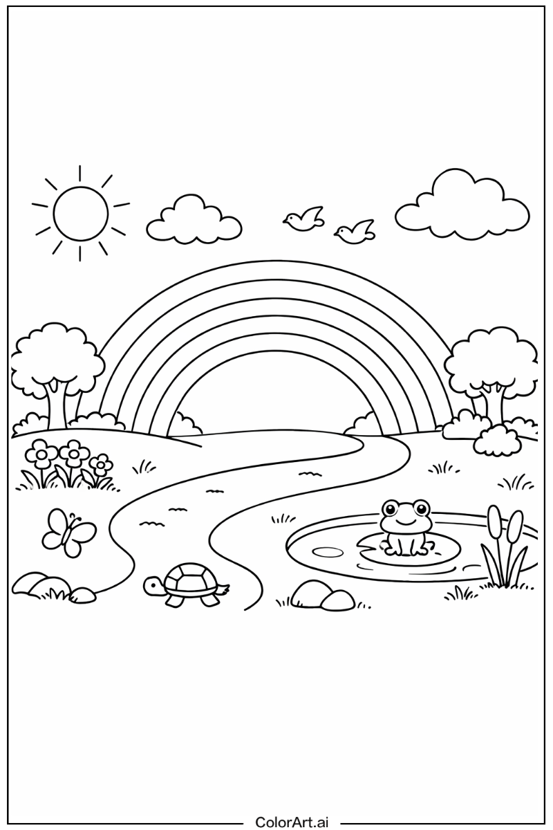 Rainbow Playing Outside