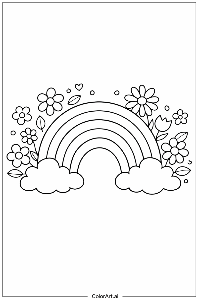 Rainbow with Flowers