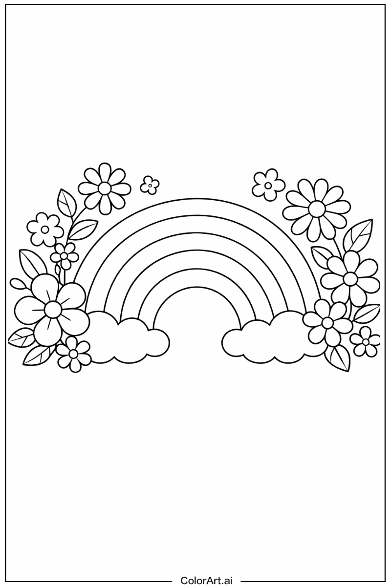 Rainbow with Flowers